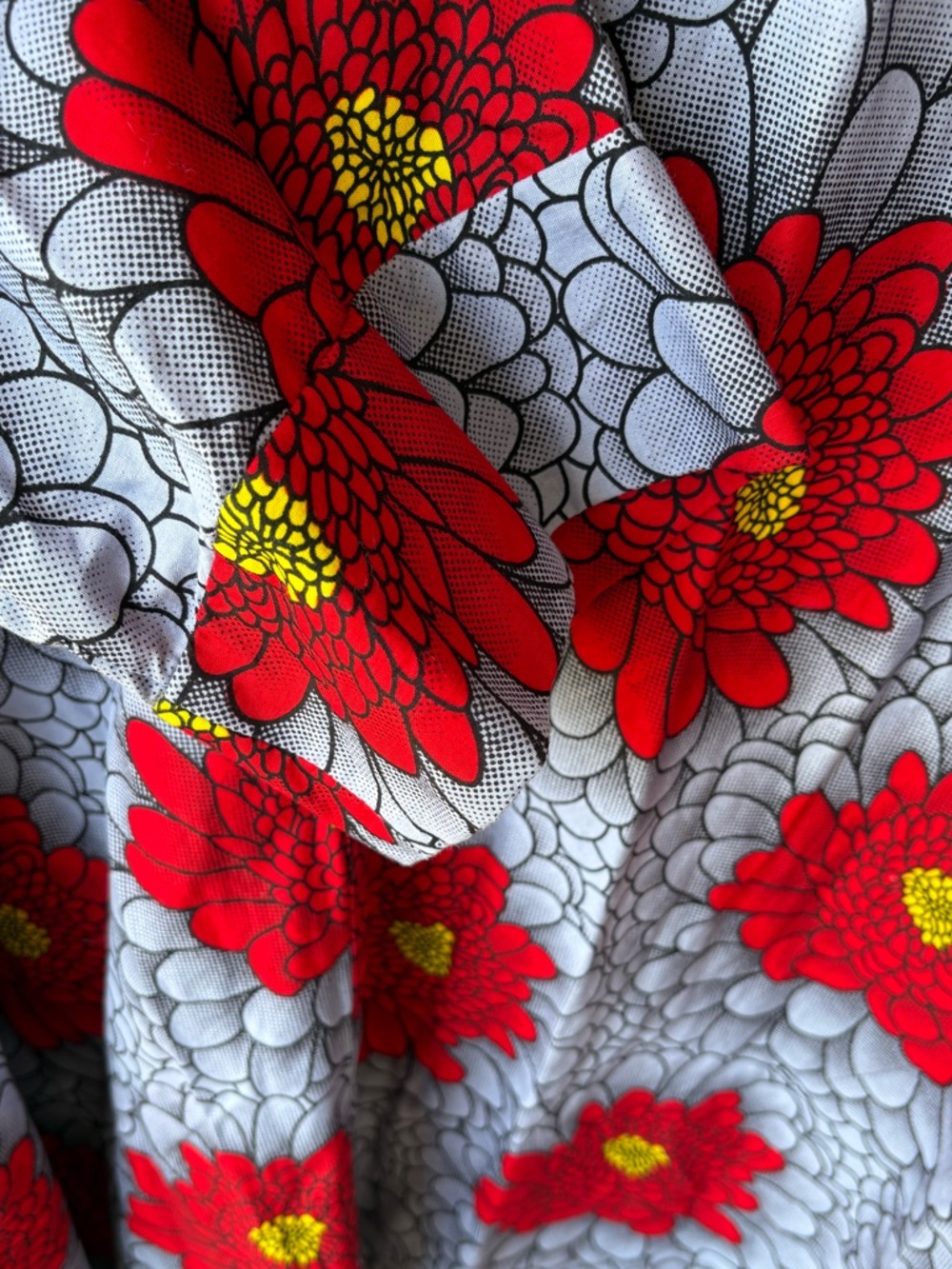 Zuri Kenya Gray-Blue Red Floral Shirt Dress Size 2X - Picture 5 of 11